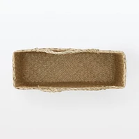 Seagrass Herringbone Basket with Handle - Large (W36 x D12.5 x H24 cm)