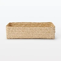 Seagrass Organiser Herringbone Rectangular Basket - Medium (W15 x D25 x H7 cm)