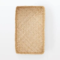 Seagrass Organiser Herringbone Rectangular Basket - Medium (W15 x D25 x H7 cm)