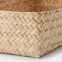 Seagrass Organiser Herringbone Rectangular Basket - Medium (W15 x D25 x H7 cm)