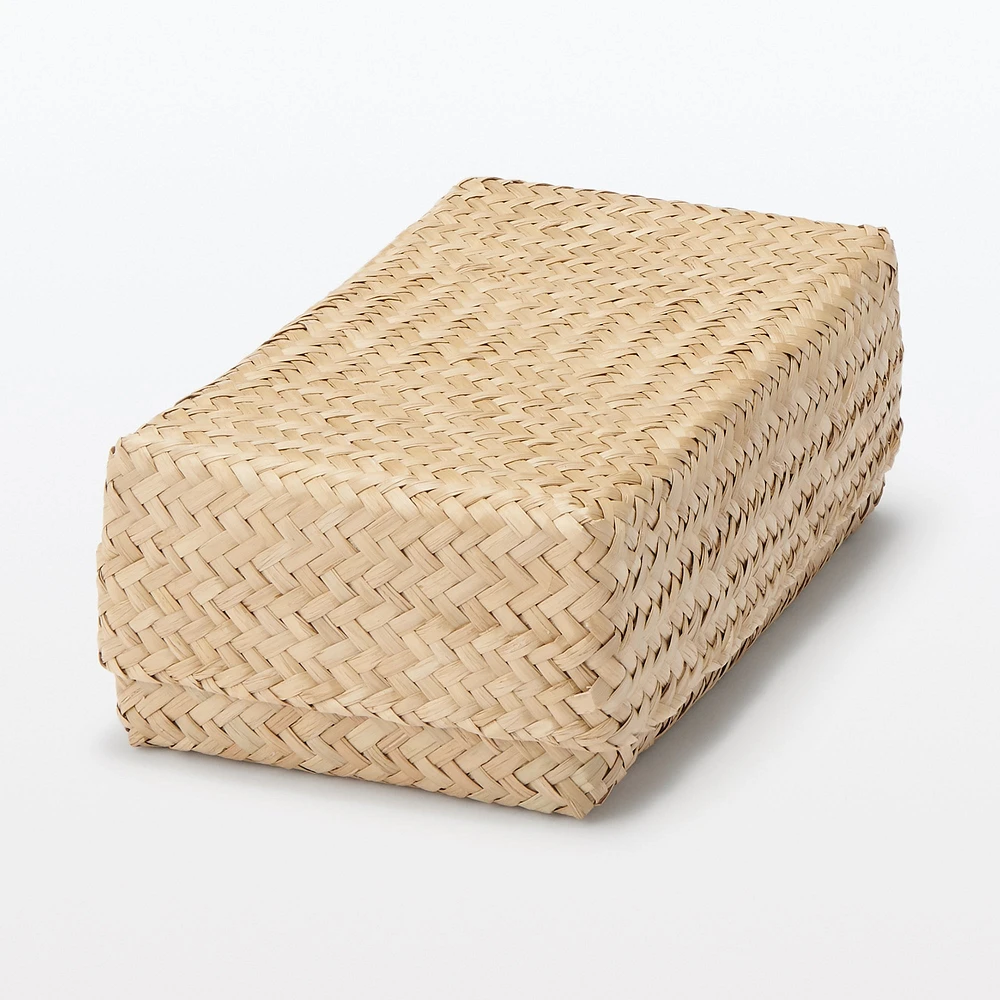 Seagrass Organiser Herringbone Rectangular Basket - Medium (W15 x D25 x H7 cm)