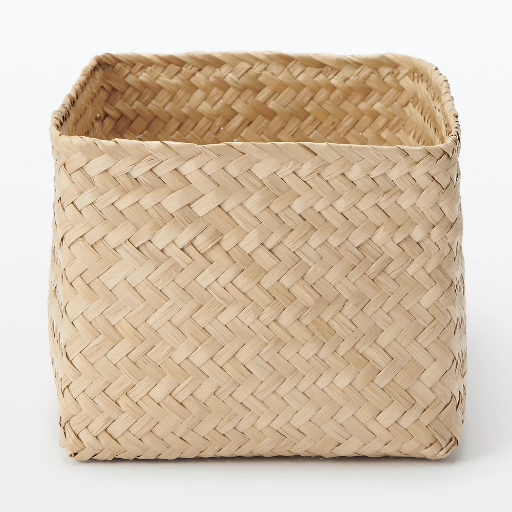 Seagrass Organiser Herringbone Rectangular Basket - Large (W15 x D25 x H12 cm)