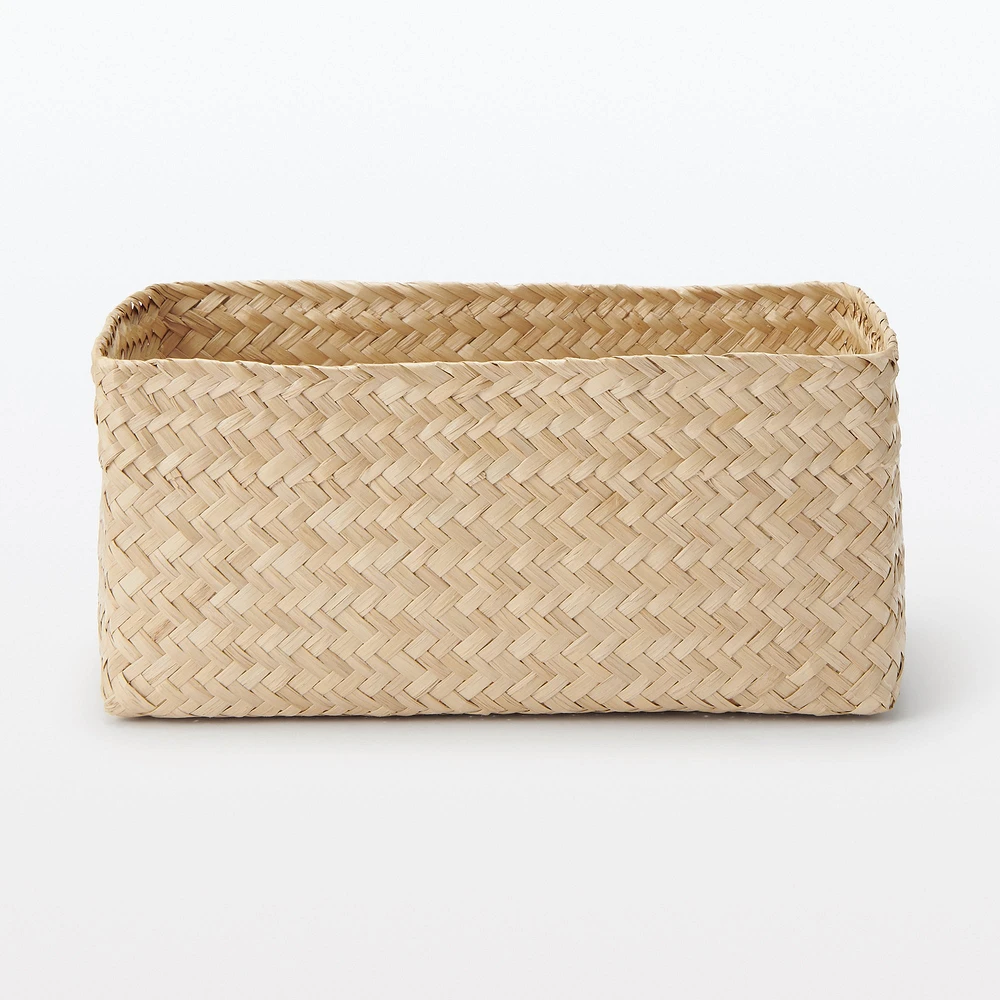 Seagrass Organiser Herringbone Rectangular Basket - Large (W15 x D25 x H12 cm)