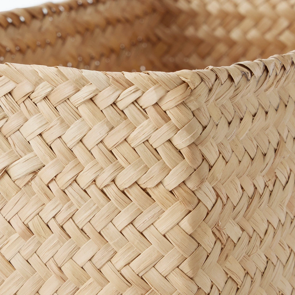 Seagrass Organiser Herringbone Rectangular Basket - Large (W15 x D25 x H12 cm)