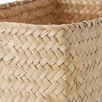 Seagrass Organiser Herringbone Rectangular Basket - Large (W15 x D25 x H12 cm)