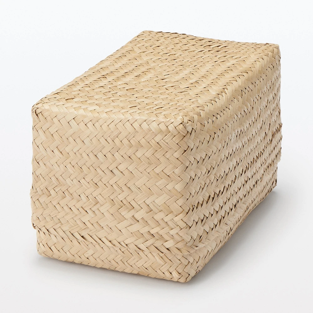 Seagrass Organiser Herringbone Rectangular Basket - Large (W15 x D25 x H12 cm)