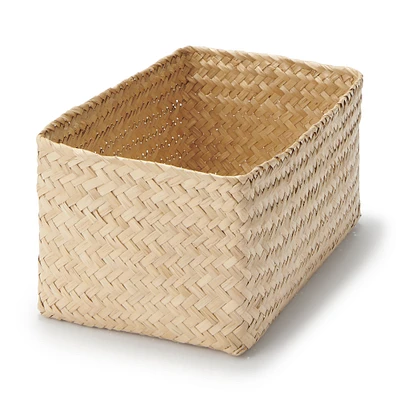 Seagrass Organiser Herringbone Rectangular Basket - Large (W15 x D25 x H12 cm)