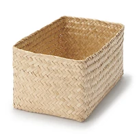 Seagrass Organiser Herringbone Rectangular Basket - Large (W15 x D25 x H12 cm)