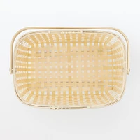 Bamboo Open Weave Basket with Handle - Medium (W25.5 x D18 x H24 cm)
