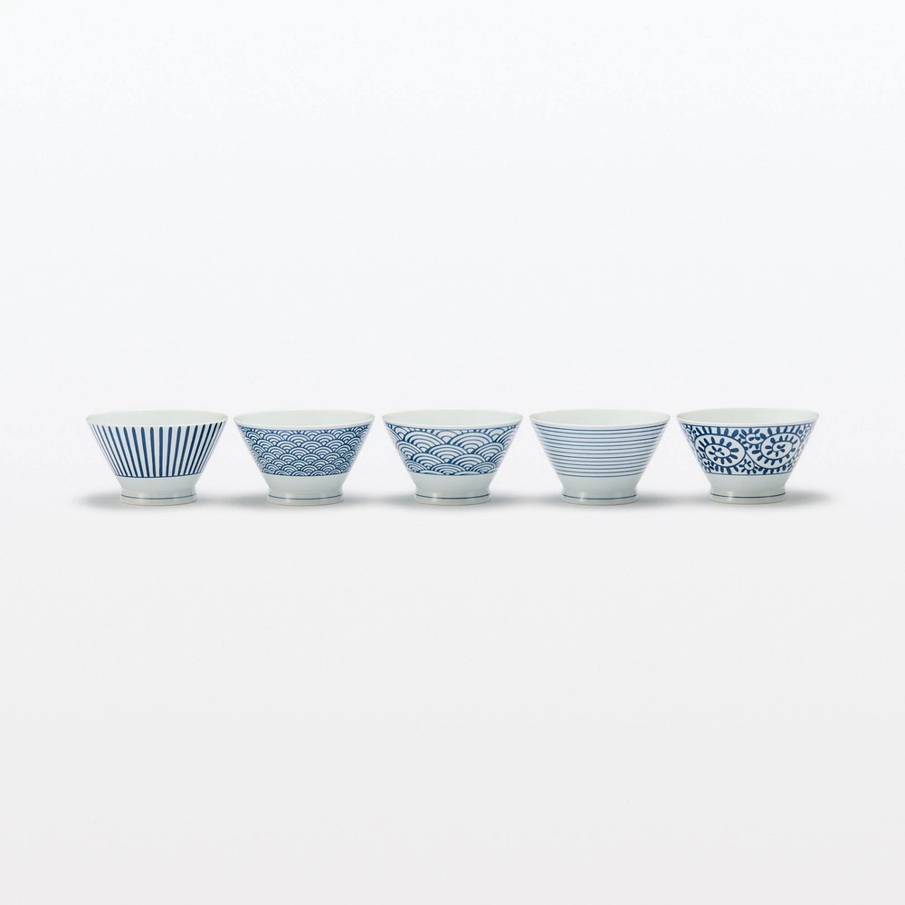 Hasami Ware Rice Bowl - Large Wave Pattern