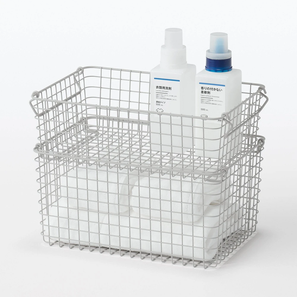 Steel Pipe Storage Rack Basket Set - Warm Grey