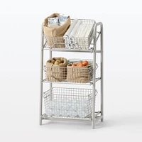 Steel Pipe Storage Rack Basket Set - Warm Grey