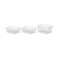 Steel Pipe Storage Rack Basket Set - Warm Grey