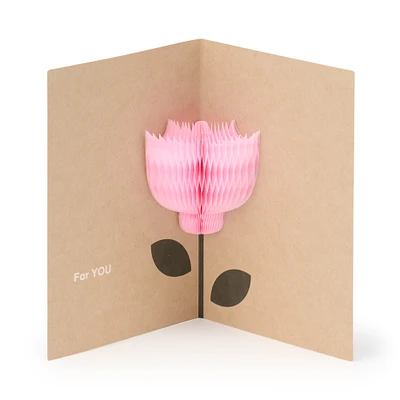 Honeycomb Paper Small Pop-Up Card - Flower