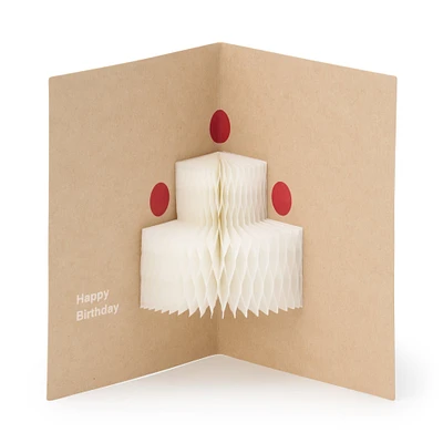 Honeycomb Paper Small Pop-Up Card - Cake