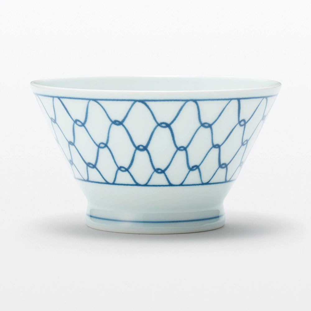 Hasami Ware Rice Bowl - Mesh Pattern