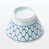 Hasami Ware Rice Bowl - Mesh Pattern