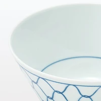 Hasami Ware Rice Bowl - Mesh Pattern