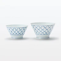 Hasami Ware Rice Bowl - Mesh Pattern