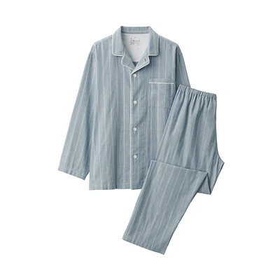Men's Side Seamless Double Gauze Pajamas