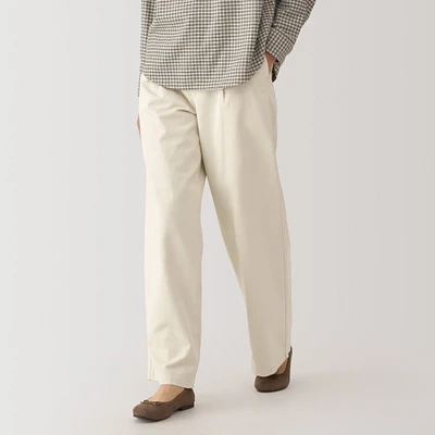 Women's Slub Yarn Chino Darted Wide Pants