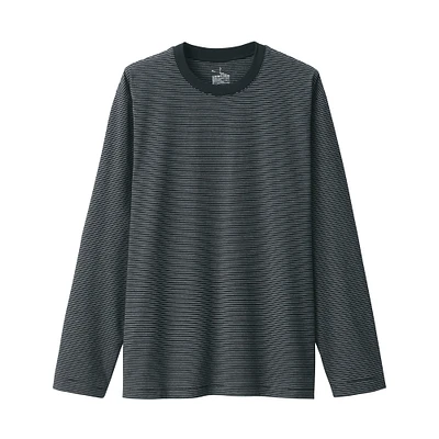 Men's Jersey Crew Neck Long Sleeve Striped T-Shirt