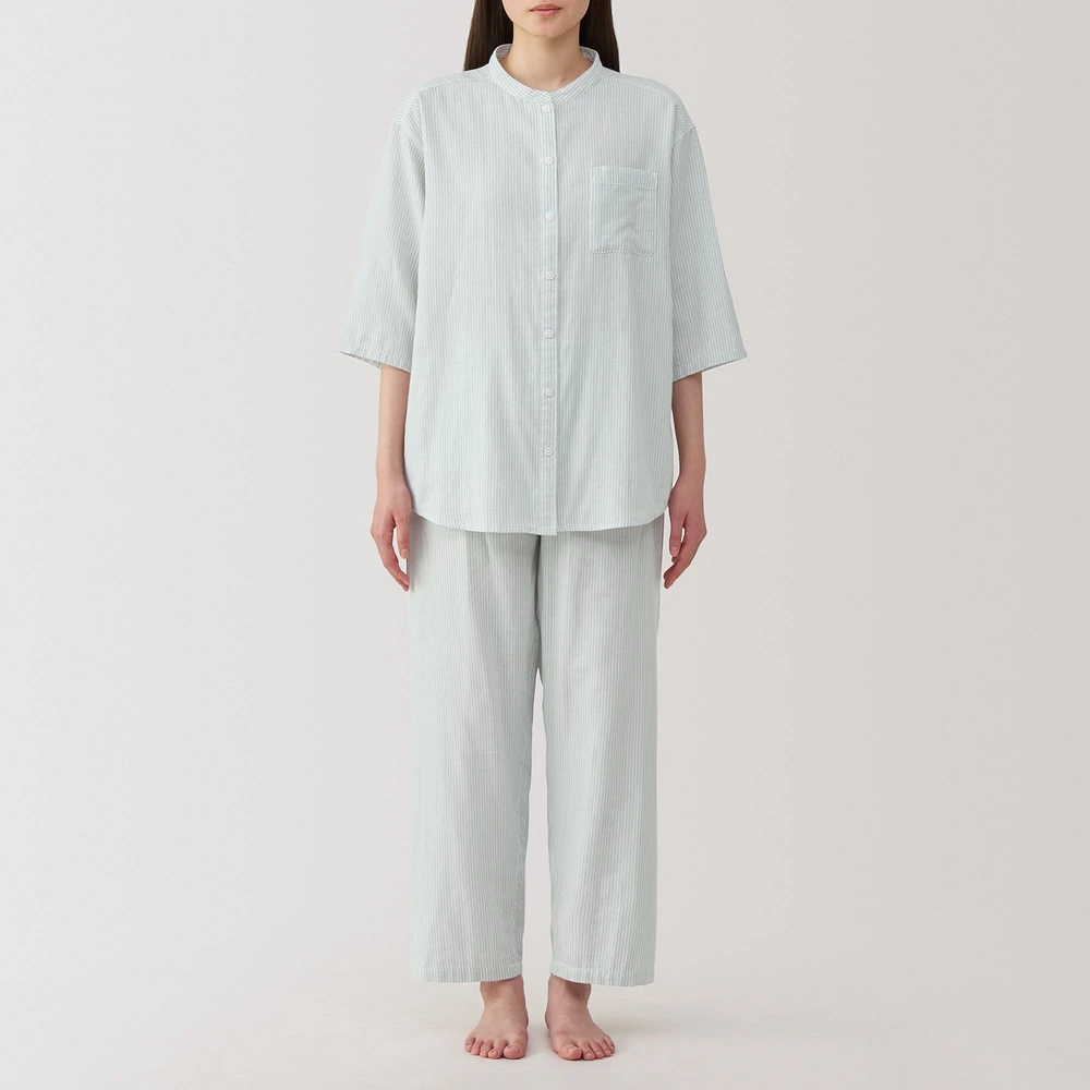 Women's Side Seamless Lightweight Gauze 3/4 Sleeve Pajamas