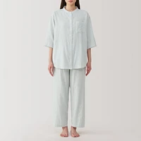 Women's Side Seamless Lightweight Gauze 3/4 Sleeve Pajamas