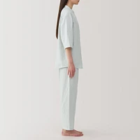 Women's Side Seamless Lightweight Gauze 3/4 Sleeve Pajamas