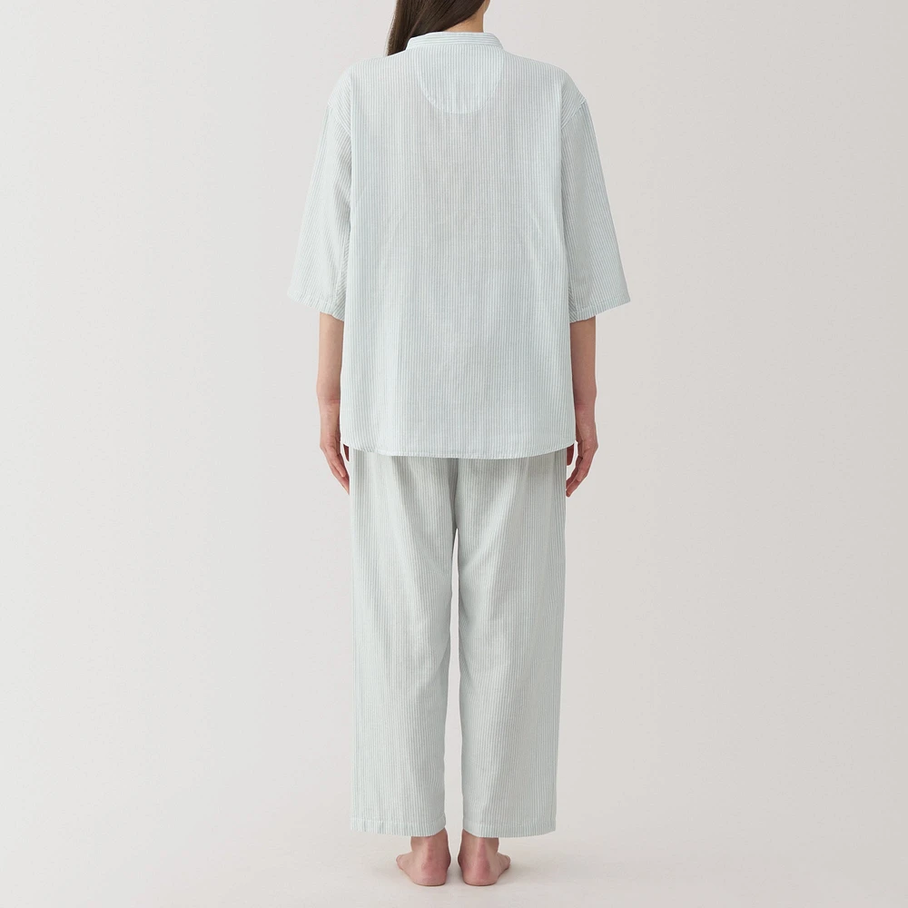 Women's Side Seamless Lightweight Gauze 3/4 Sleeve Pajamas