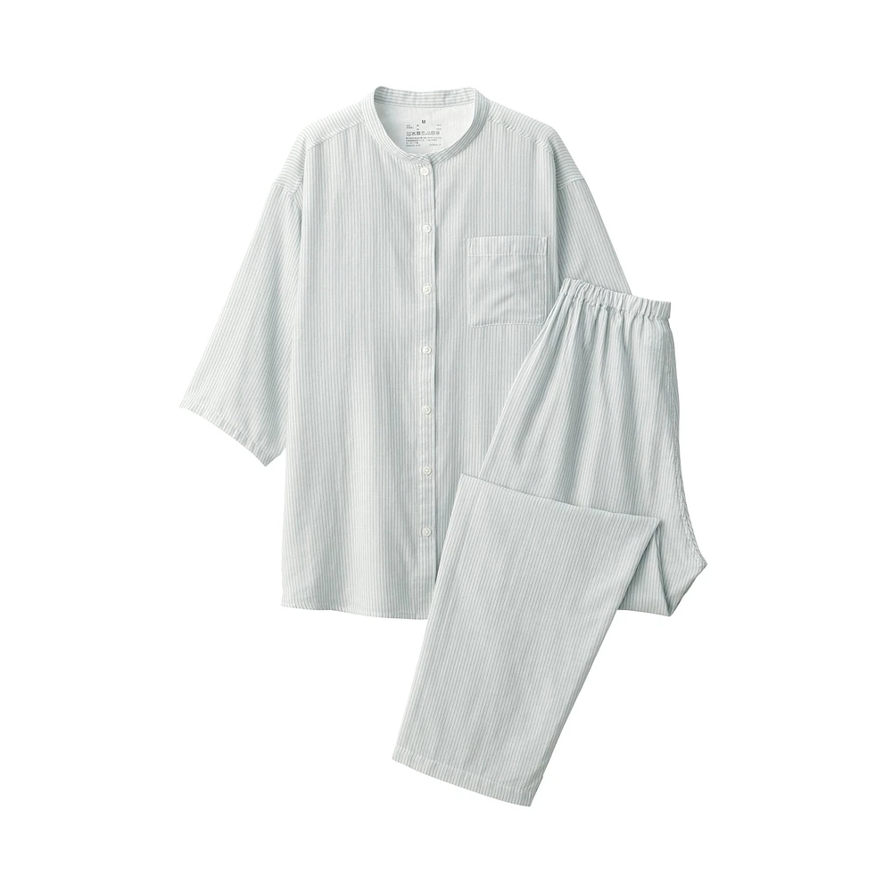 Women's Side Seamless Lightweight Gauze 3/4 Sleeve Pajamas