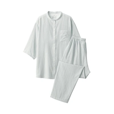 Women's Side Seamless Lightweight Gauze 3/4 Sleeve Pajamas