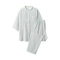 Women's Side Seamless Lightweight Gauze 3/4 Sleeve Pajamas
