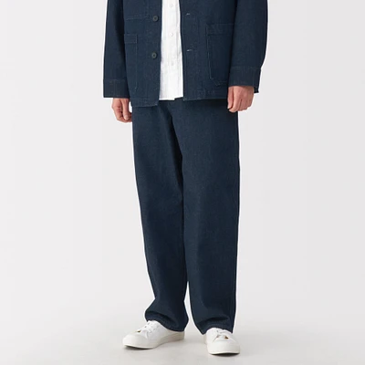 Men's Kapok Blend Denim Wide Pants
