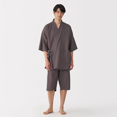 Men's Lyocell Blend Waffle Weave Jinbei Loungewear Set
