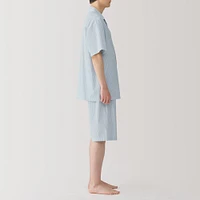 Men's Side Seamless Seersucker Short Sleeve Pajamas