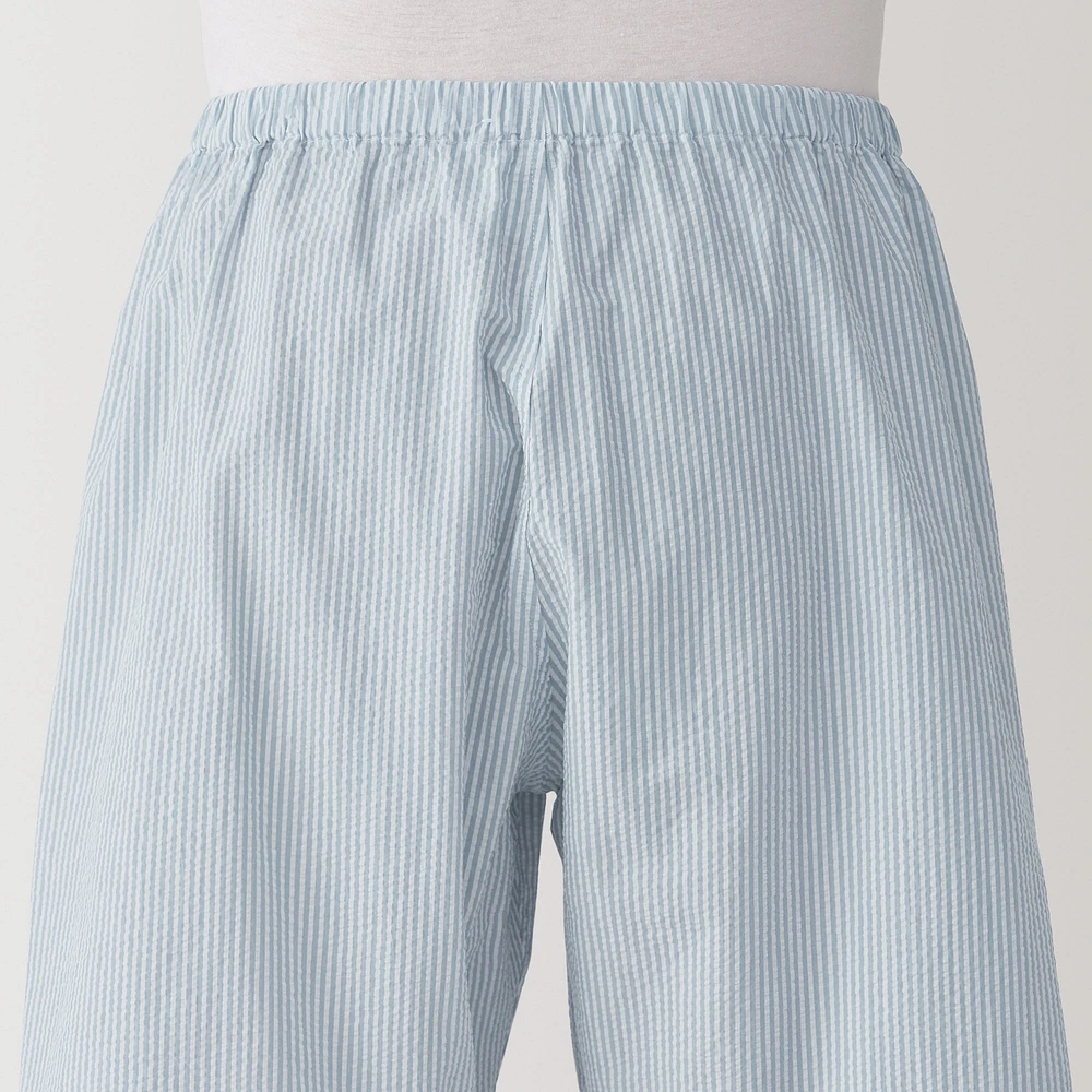 Men's Side Seamless Seersucker Short Sleeve Pajamas