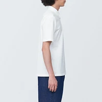 Men's Cool Touch Pique Button Down Short Sleeve Polo Shirt