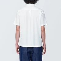 Men's Cool Touch Pique Button Down Short Sleeve Polo Shirt