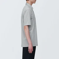 Men's Cool Touch Pique Button Down Short Sleeve Polo Shirt