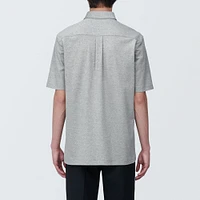 Men's Cool Touch Pique Button Down Short Sleeve Polo Shirt