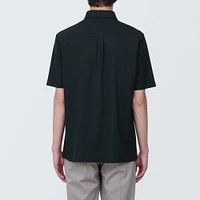 Men's Cool Touch Pique Button Down Short Sleeve Polo Shirt