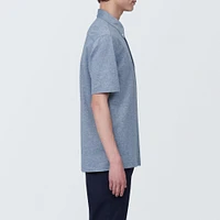 Men's Cool Touch Pique Button Down Short Sleeve Polo Shirt