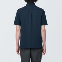 Men's Cool Touch Pique Button Down Short Sleeve Polo Shirt