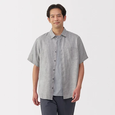 Men's Washed Linen Short Sleeve Shirt