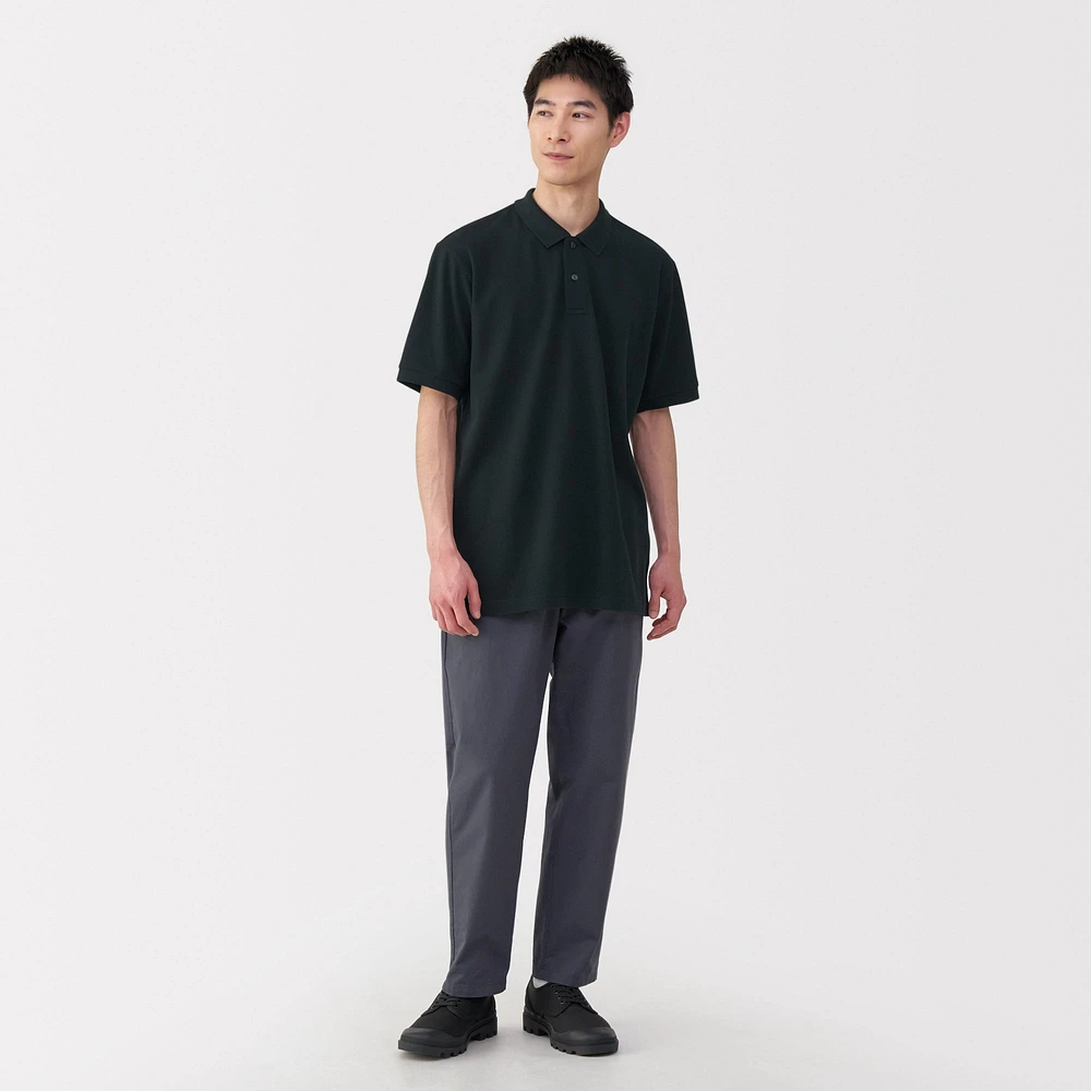 Men's Washed Pique Short Sleeve Polo Shirt