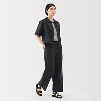 Women's Hemp Blend Twill Darted Wide Pants