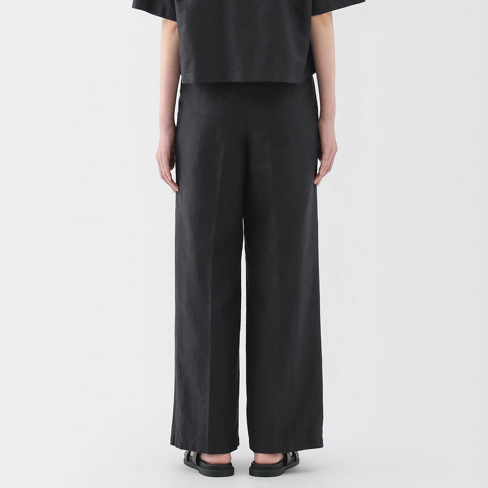 Women's Hemp Blend Twill Darted Wide Pants