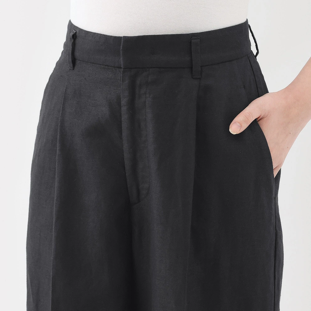 Women's Hemp Blend Twill Darted Wide Pants