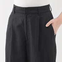 Women's Hemp Blend Twill Darted Wide Pants